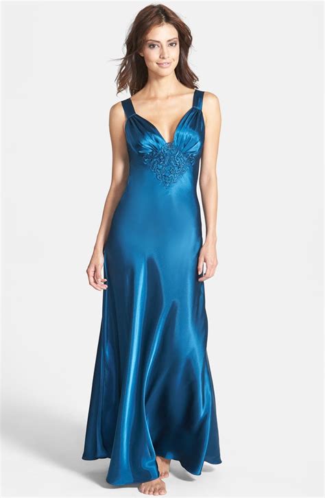 satin gown nighty|full length satin night gown.